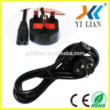 Factory price BS approved Fused UK plug power cord, UK 3 pin plug wire ac power cord with fuse